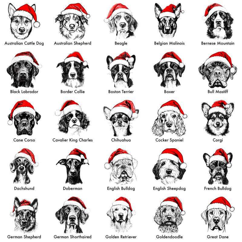 Santa Paws Christmas Dog Sweatshirt β 50 Dog Breeds in Festive Santa Hat | Gildan Unisex Holiday Pullover