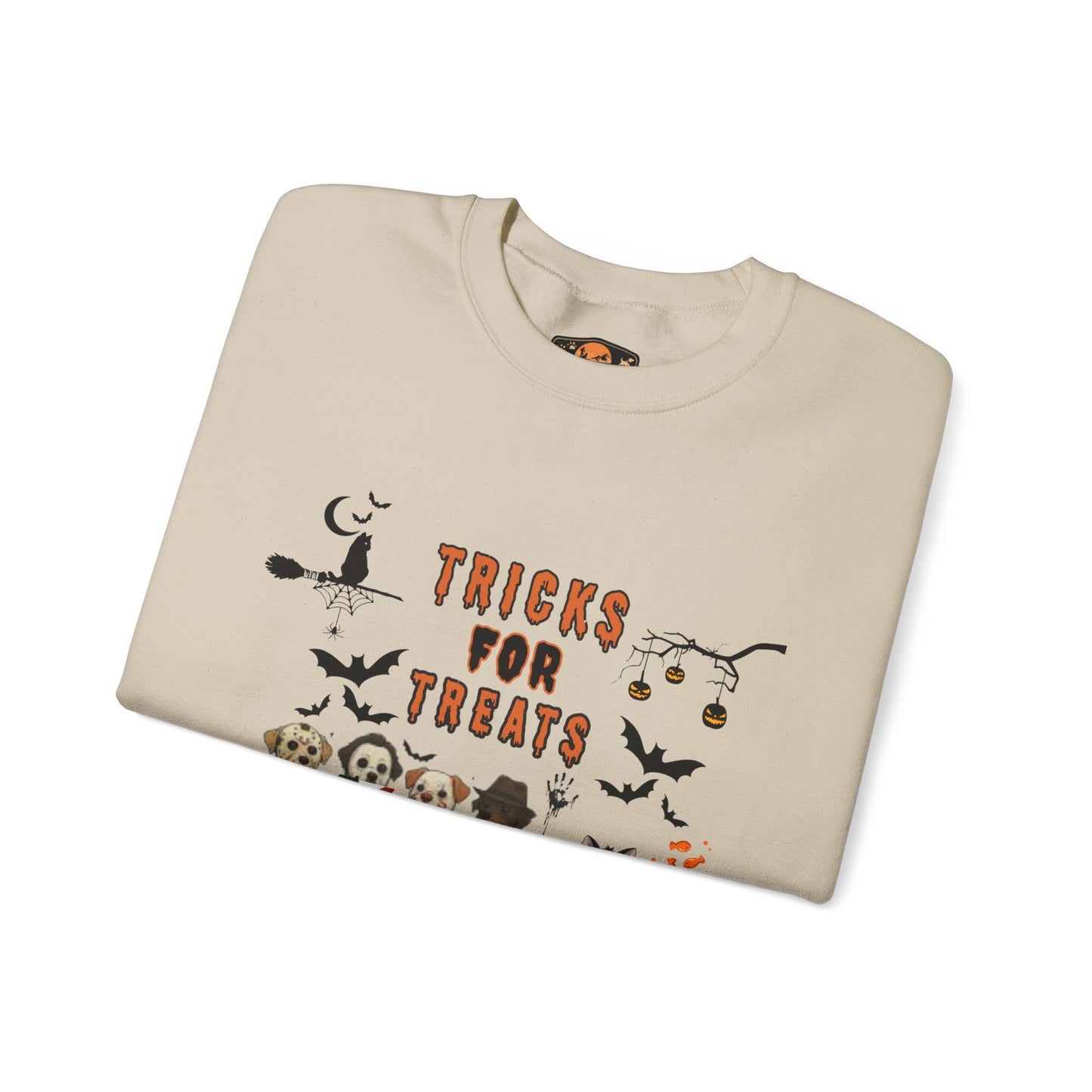 Halloween Dog Lovers Sweatshirt, Cozy Fall Apparel, Tricks for Treats Crewneck, Unisex Sweatshirt, Pet Lover Gift, Spooky Season Wear