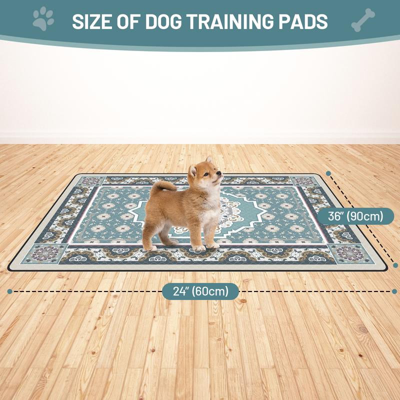 Washable Dog Pee Pads - Soft Stitched, High Absorb (Leakproof, Quick-Dry), Non-Slip Reusable - 24"X18" to 71"X71" for Multi-Scene Use