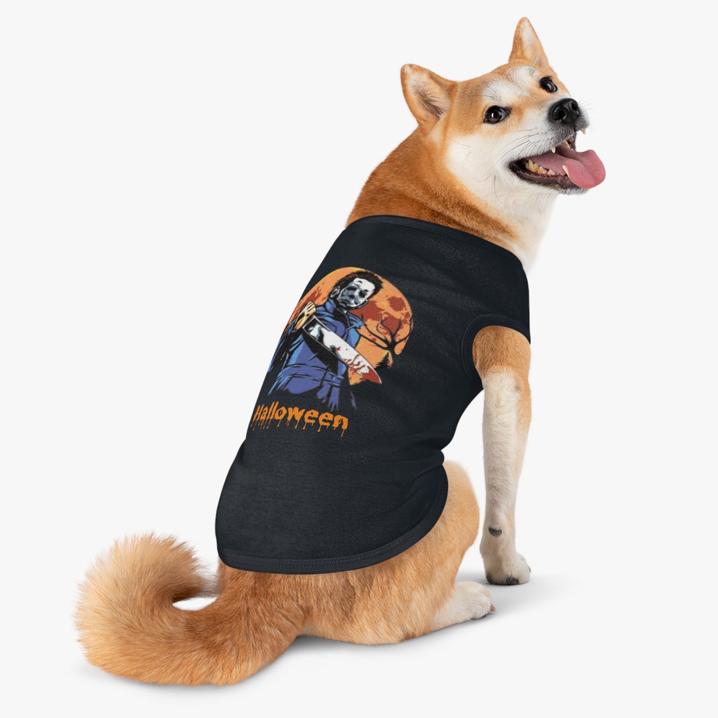 Halloween Pet Tank Top, Spooky Dog Shirt, Cute Cat Costume, Pet Apparel for Halloween, Trick or Treat Outfit