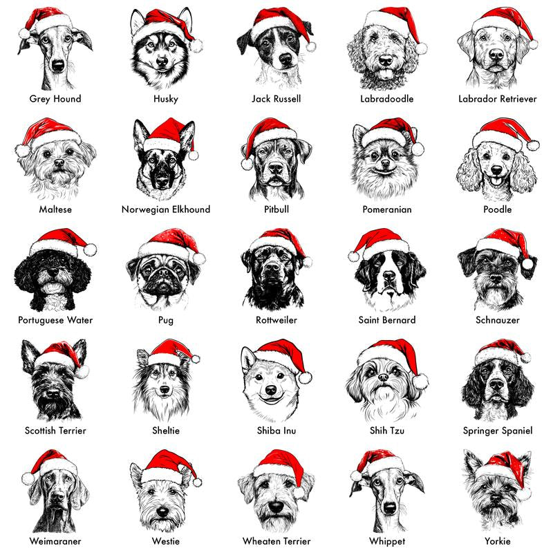 Santa Paws Christmas Dog Sweatshirt β 50 Dog Breeds in Festive Santa Hat | Gildan Unisex Holiday Pullover