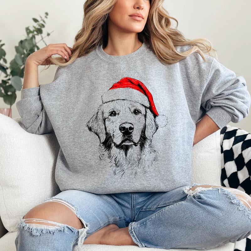 Santa Paws Christmas Dog Sweatshirt β 50 Dog Breeds in Festive Santa Hat | Gildan Unisex Holiday Pullover