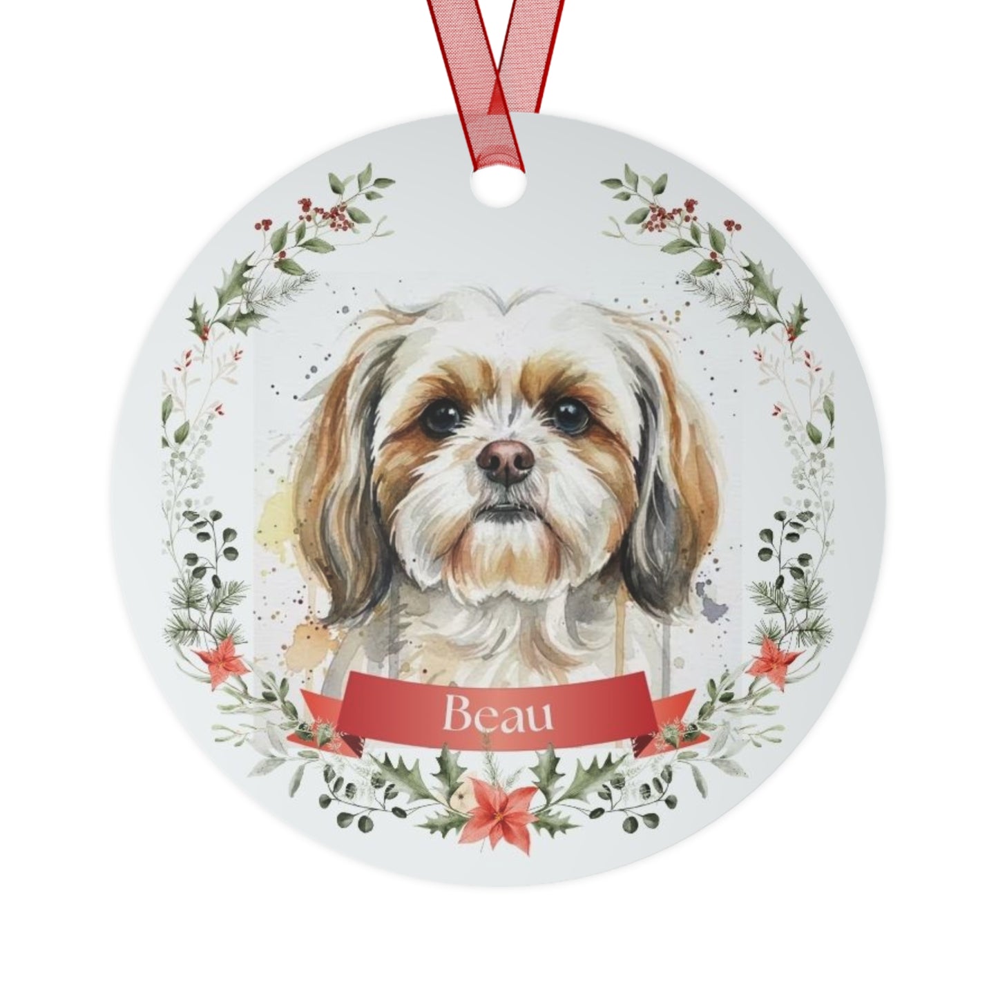 Personalized Pet Metal Ornament, Custom Holiday Keepsake, Dog Lover Gift, Festive Decoration 2025, Christmas Decor