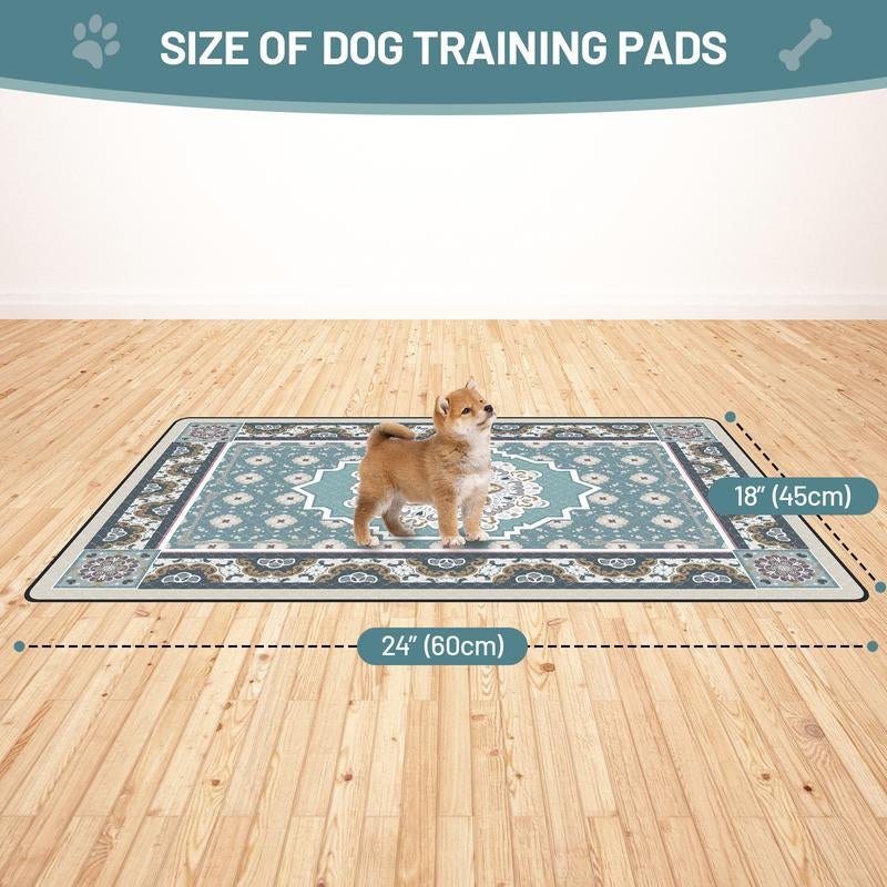 Washable Dog Pee Pads - Soft Stitched, High Absorb (Leakproof, Quick-Dry), Non-Slip Reusable - 24"X18" to 71"X71" for Multi-Scene Use