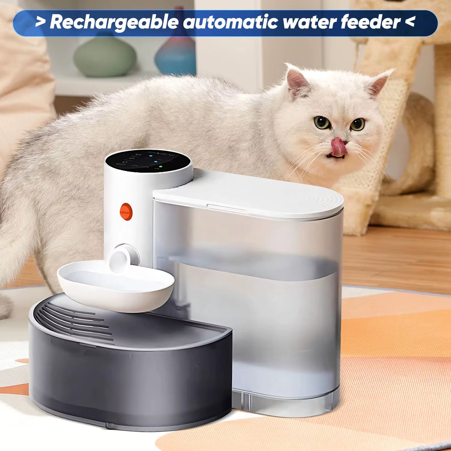 Pet Water Fountain Wireless Pour-Over Ultra-Quiet Design Cat Water Dispenser Automatic Dog Water Dispenser Cat Accessories