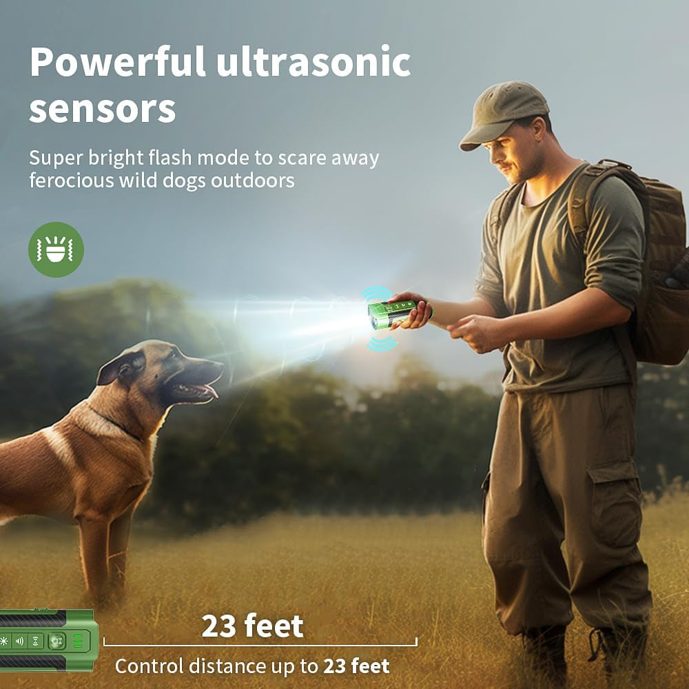 Dog Bark Deterrent Device, anti Barking Device for Dogs, Long-Range Ultrasonic Stop Bad Behavior, Rechargeable and Portable Dog Barking Control Device, Safe for Dogs & Humans