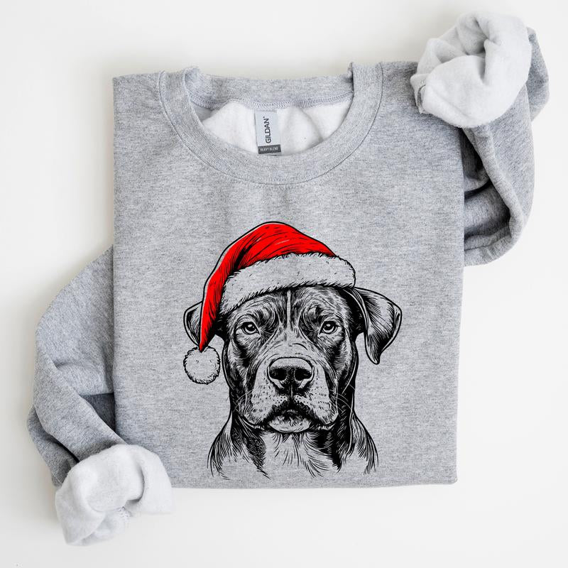 Santa Paws Christmas Dog Sweatshirt β 50 Dog Breeds in Festive Santa Hat | Gildan Unisex Holiday Pullover