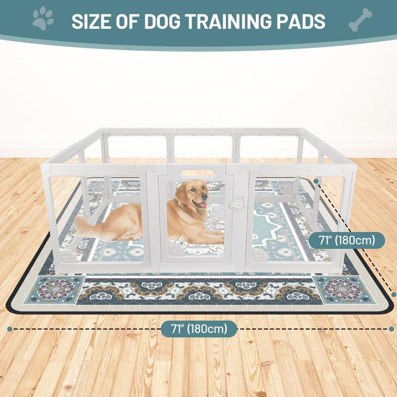 Washable Dog Pee Pads - Soft Stitched, High Absorb (Leakproof, Quick-Dry), Non-Slip Reusable - 24"X18" to 71"X71" for Multi-Scene Use