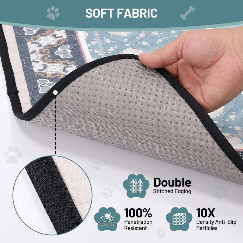Washable Dog Pee Pads - Soft Stitched, High Absorb (Leakproof, Quick-Dry), Non-Slip Reusable - 24"X18" to 71"X71" for Multi-Scene Use