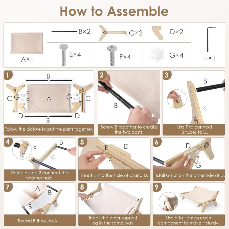 EHEYCIGA Cat Window Perch 23.2×15.2×8.6 Inches for Cats Inside, Adjustable Cat Hammock with Premium Hardwood & Robust Metal Frame
