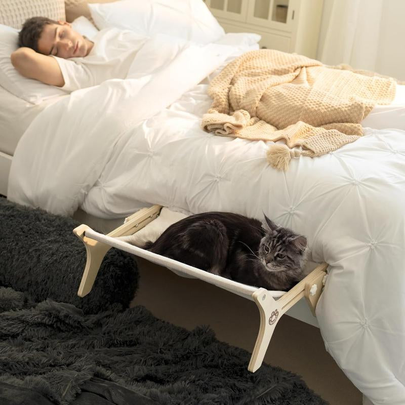 EHEYCIGA Cat Window Perch 23.2×15.2×8.6 Inches for Cats Inside, Adjustable Cat Hammock with Premium Hardwood & Robust Metal Frame