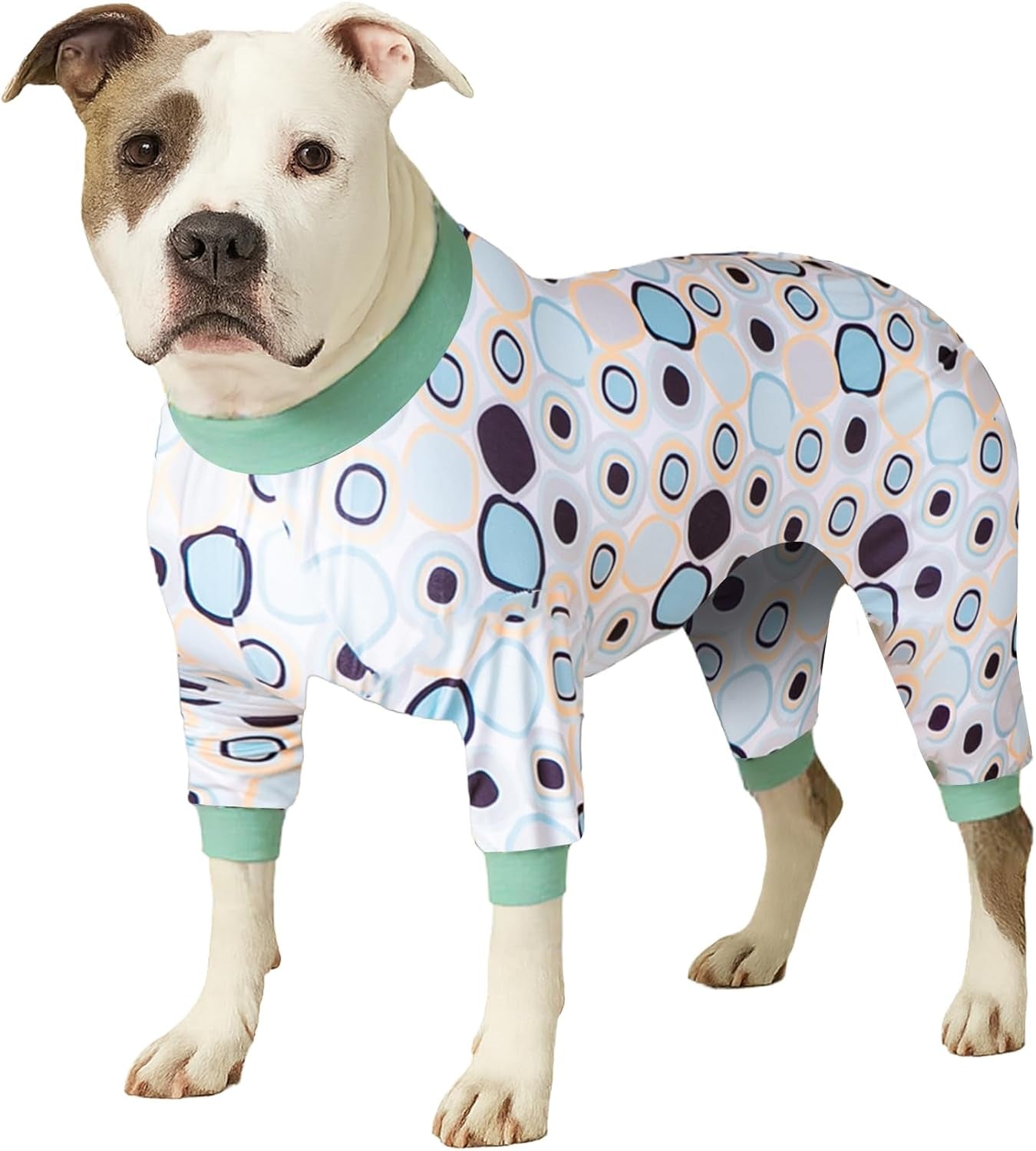 Pitbull Large Dog Clothes, Wound Care/Post Surgery Dog Clothes, Lost World Dinosaurs Print, UV Protection, Pet Anxiety Relief, Large Dog Onesies, Pet Pj'S/L