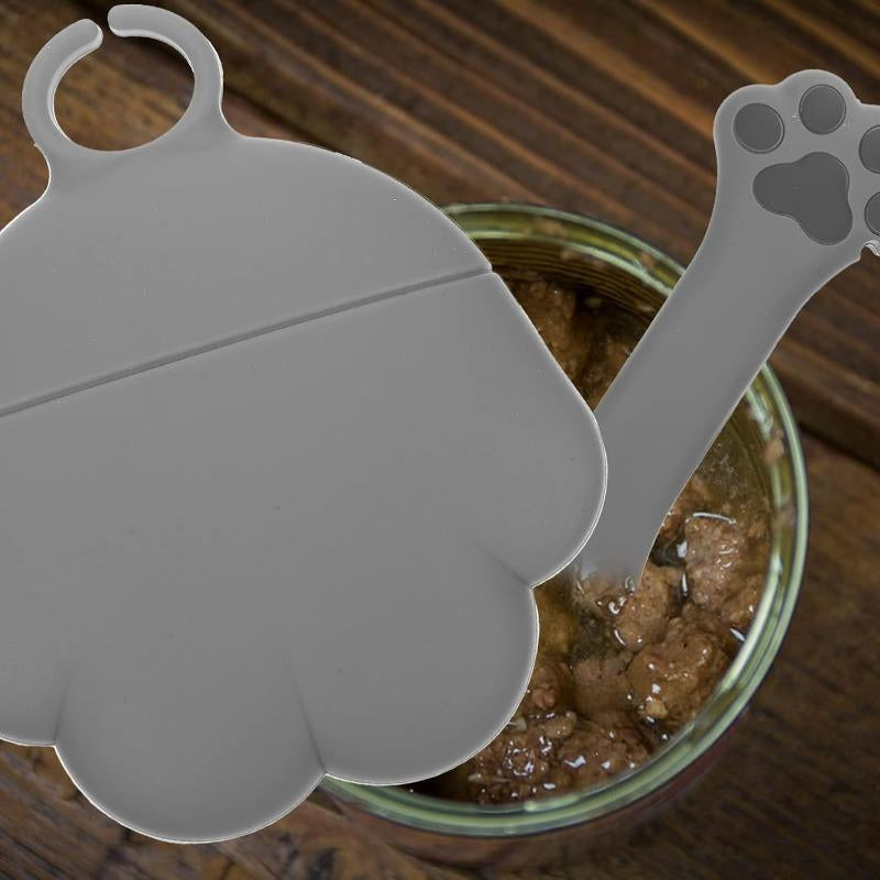 4PCS Pet Food Can Lid/Cat Paw Spoon Dog Universal Silicone Reusable Cap Silicone Material Cat Paw Can Opener Freshness Sealing Lid Can Be Washed