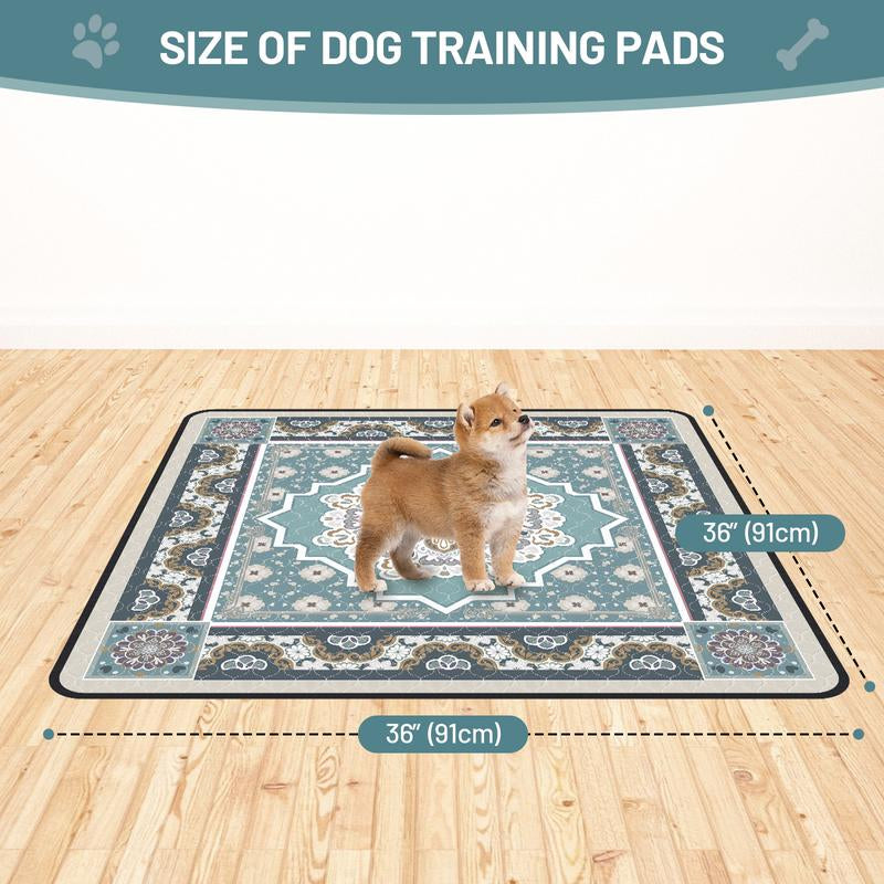 Washable Dog Pee Pads - Soft Stitched, High Absorb (Leakproof, Quick-Dry), Non-Slip Reusable - 24"X18" to 71"X71" for Multi-Scene Use